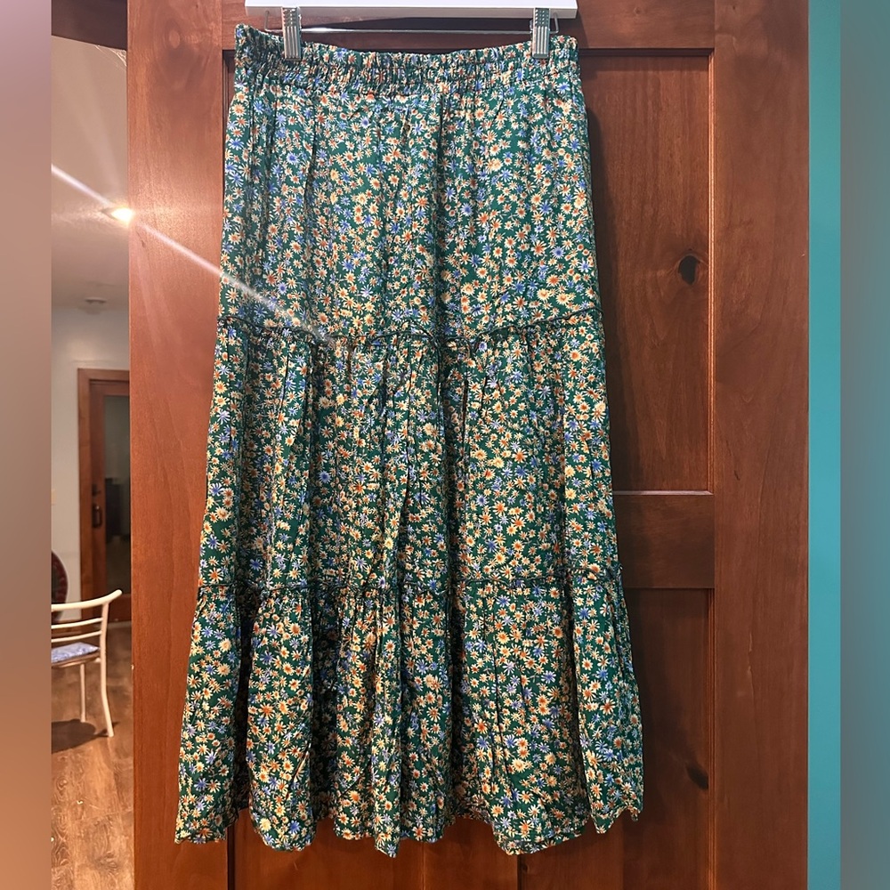 Floral Green Skirt
